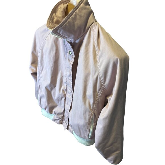 Vintage Woolrich Pink Fleece Lined Full Zip Bomber Jacket Sz S - Picture 4 of 9